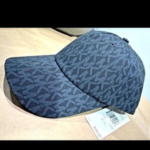 Michael Kors Printed MK Logo Adjustable Cap Hat Black $68